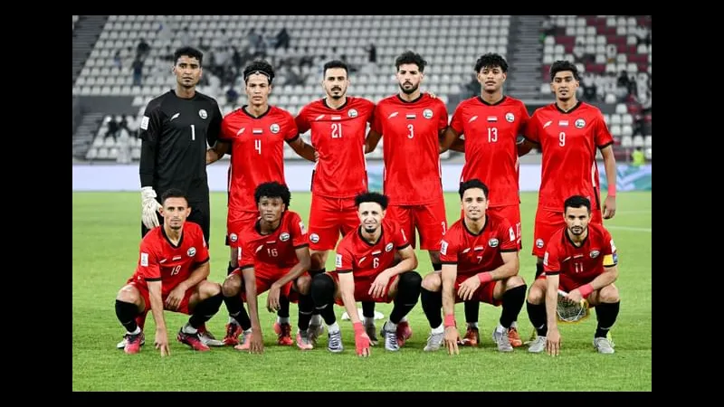 Cầu thủ Yemen hứng khởi sau khi ghi bàn vào lưới Brunei