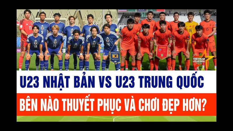 Cầu thủ U23 Nhật Bản tung cú sút mạnh vào khung thành U23 Trung Quốc