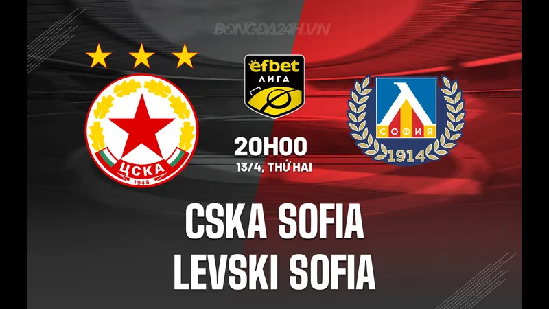 Cầu thủ CSKA Sofia với Levski Sofia trong pha tranh chấp bóng